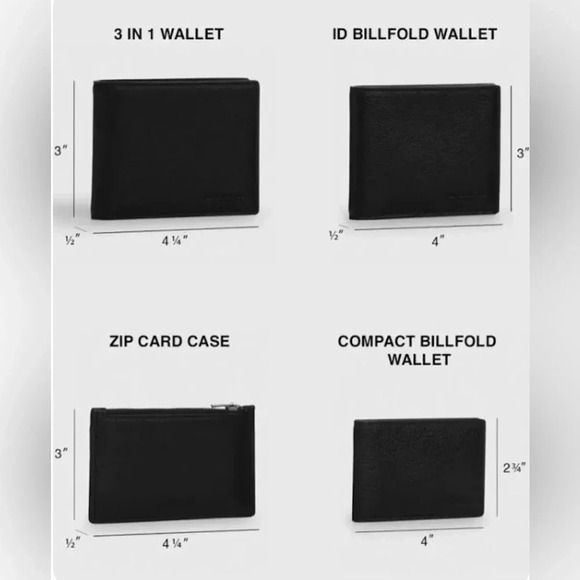 NWT Coach Pebble Leather Compact Billfold Wallet ~ Black ~ STILL IN PACKAGING 🖤 - Picture 5 of 9